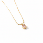 Blush Glow Emerald-Cut Pendant Necklace