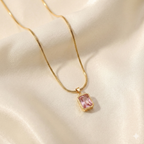 Blush Glow Emerald-Cut Pendant Necklace