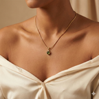 Emerald Glow Heart Pendant Necklace