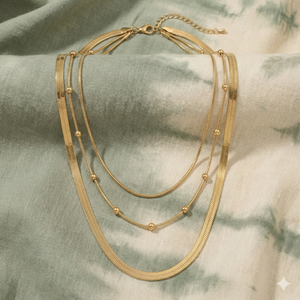 Golden Aura Multi-Layer Chain Necklace
