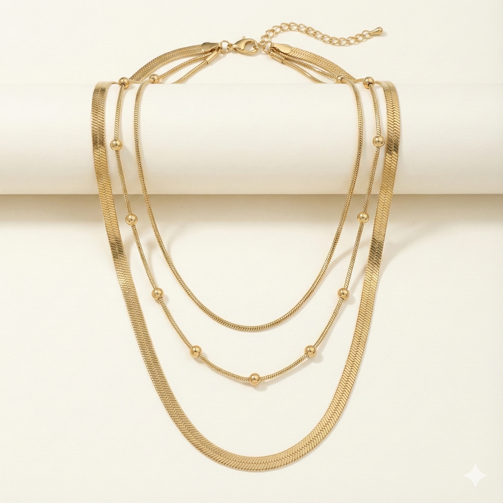 Golden Aura Multi-Layer Chain Necklace
