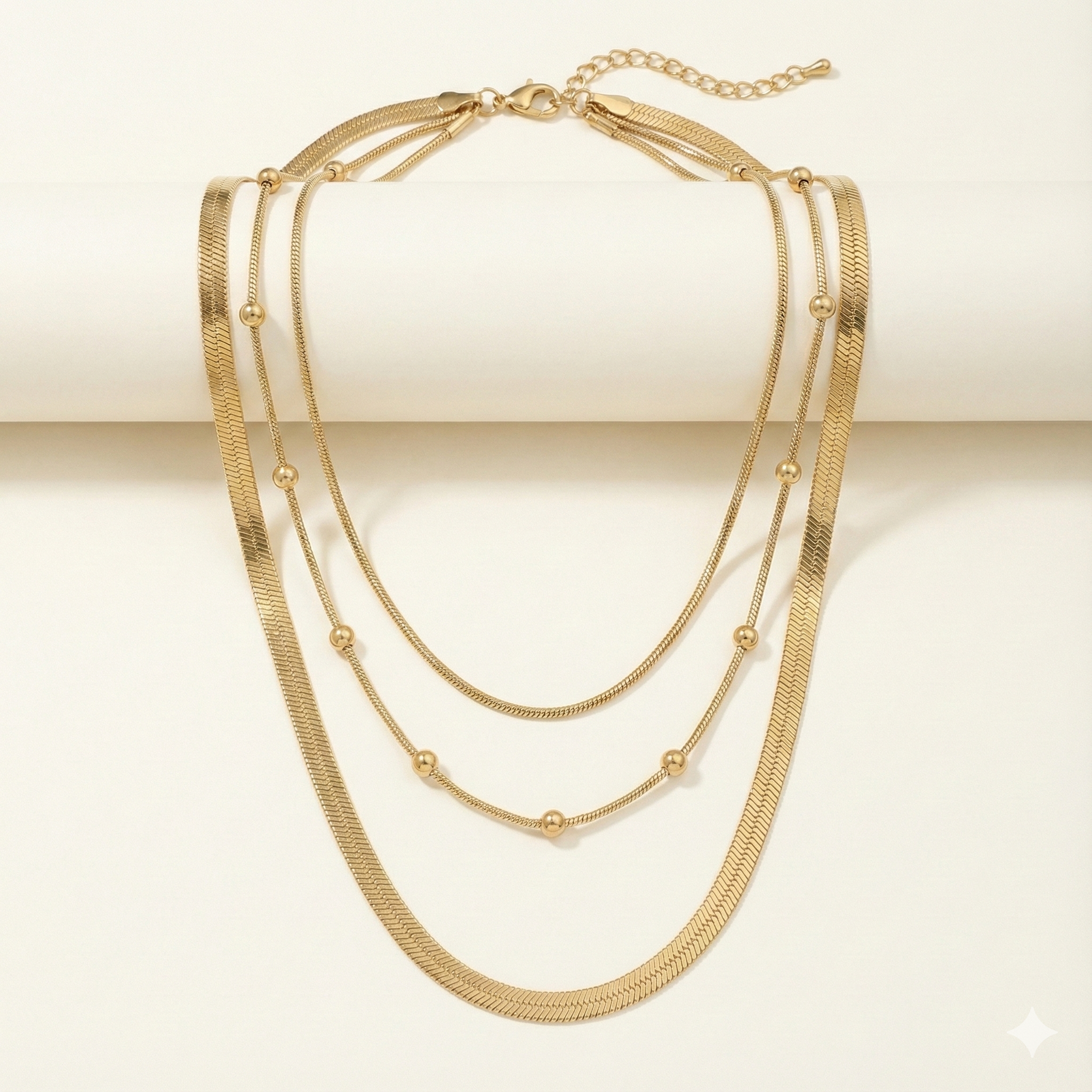 Golden Aura Multi-Layer Chain Necklace