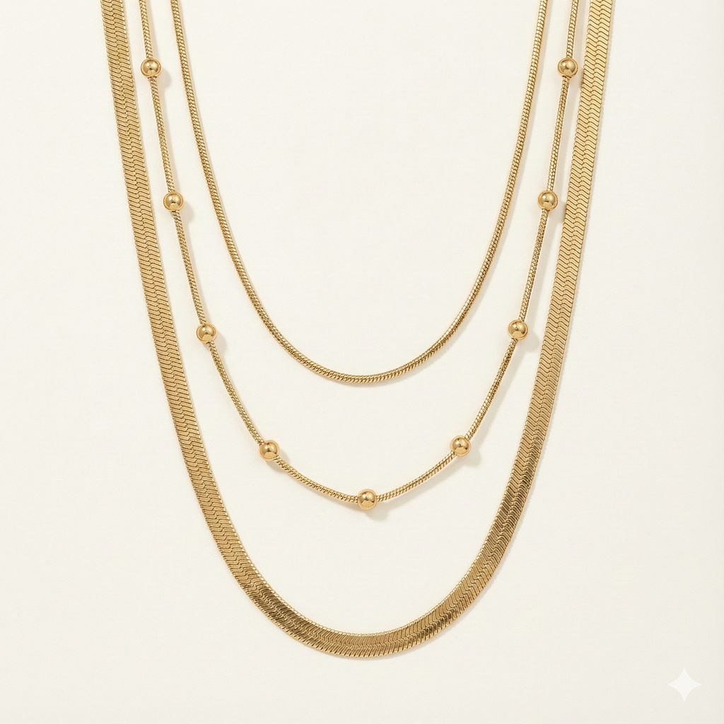 Golden Aura Multi-Layer Chain Necklace
