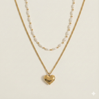 Pearl Grace Heart Layered Necklace