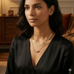 Golden Curve Bar Layered Necklace