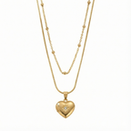 Golden Starlit Heart Layered Necklace