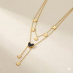 Midnight Heart Layered Necklace