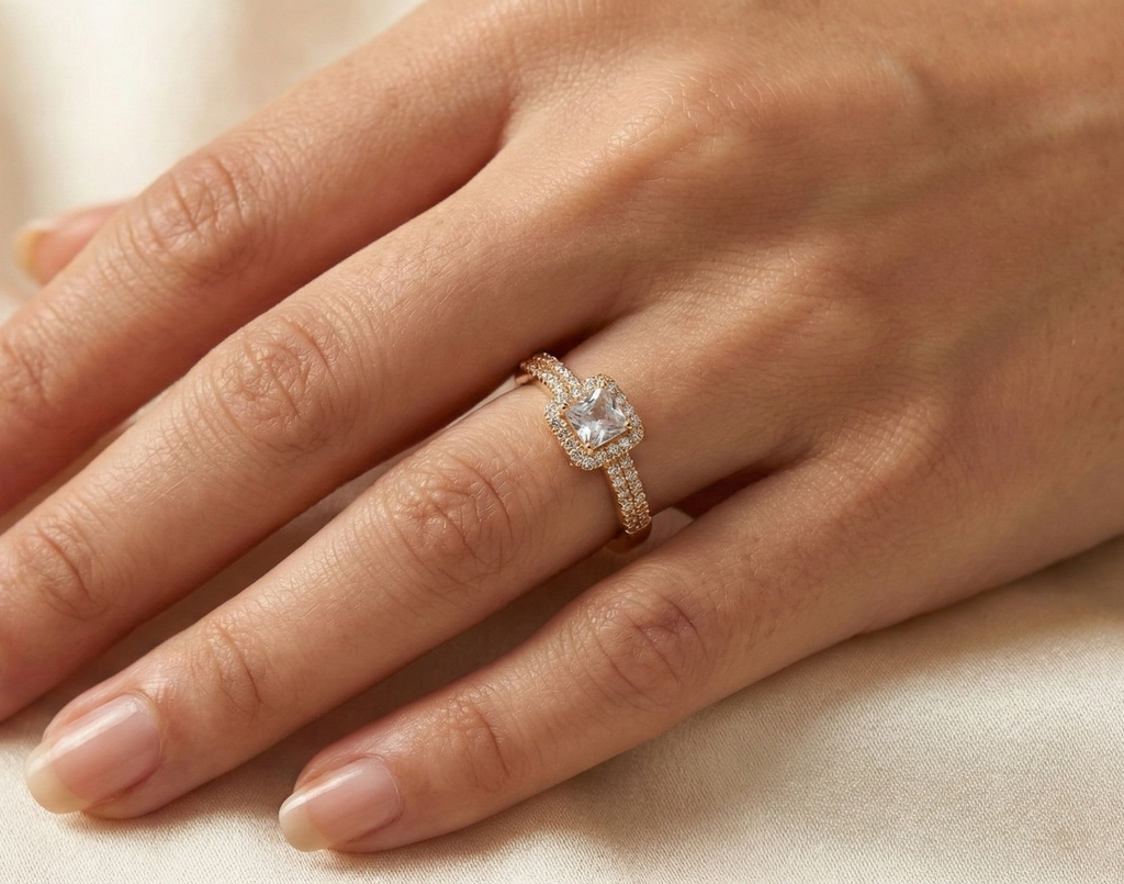 The Royal Square Adjustable Solitaire