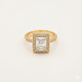Emerald Cut Halo Solitaire Ring