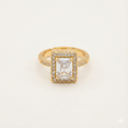 Emerald Cut Halo Solitaire Ring
