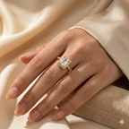 Emerald Cut Halo Solitaire Ring