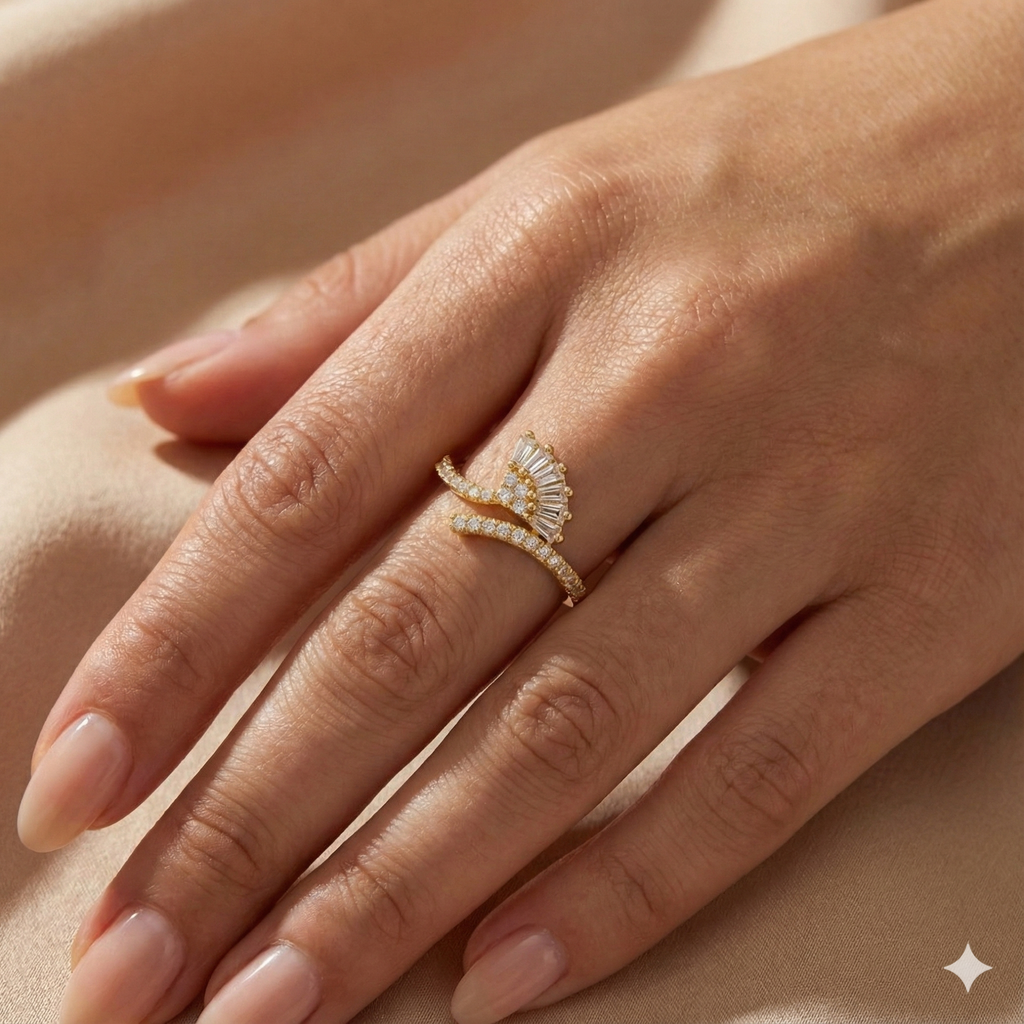 Golden Sunrise Radiance Ring