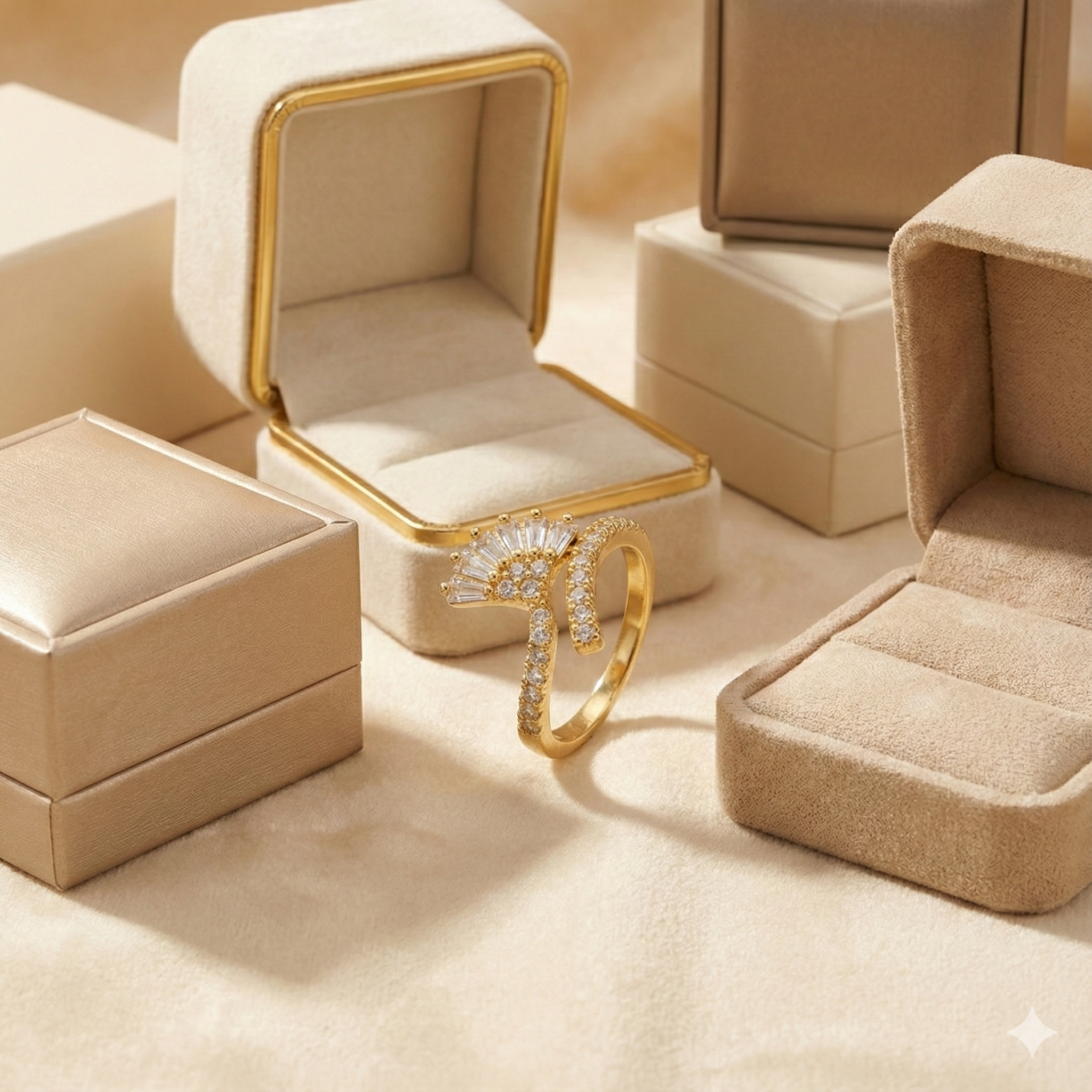 Golden Sunrise Radiance Ring