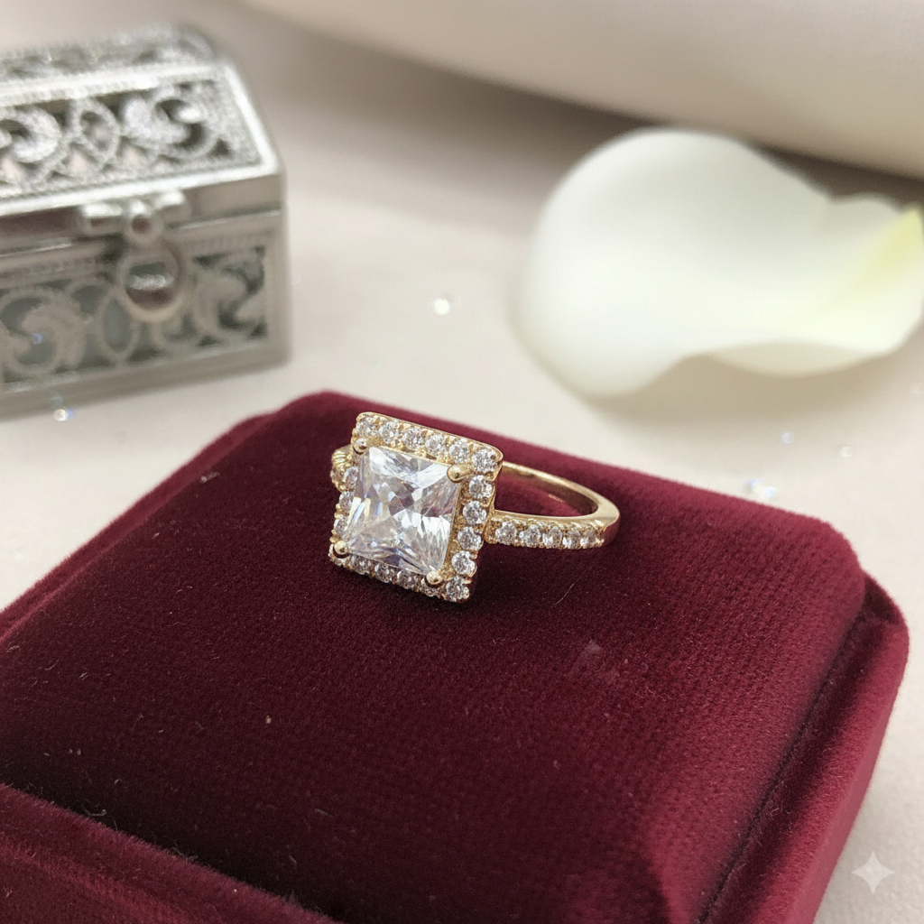 The Royal Princess Halo Ring in elegant setting